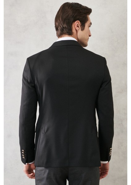 ALTINYILDIZ CLASSICS Erkek Siyah Comfort Fit Rahat Kesim Kırlangıç Yaka Casual Ceket indirimleri