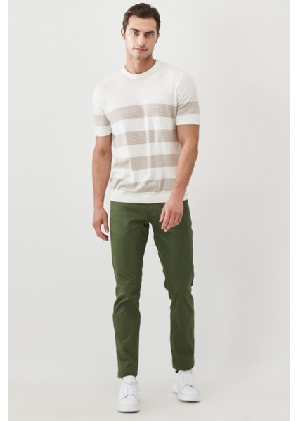 Erkek Haki Slim Fit Dar Kesim 5 Cep Esnek Chino Pantolon fiyatları