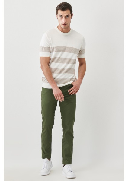 Erkek Haki Slim Fit Dar Kesim 5 Cep Esnek Chino Pantolon modelleri