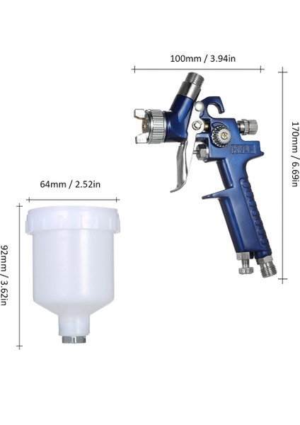 1.0mm Mini Hvlp Hava Püskürtücü Airbrush Kiti Rötuş (Yurt Dışından)