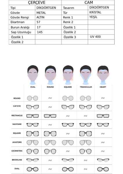 MU1841 01 57-17 Dikdörtgen Unisex Güneş Gözlüğü fırsatları