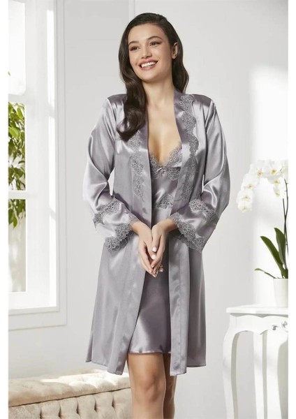 6'lı Kaplı Midi Gecelik Sabahlık Set 6965 Royal