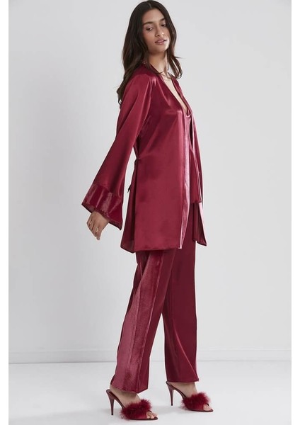 Saten 3lü Pijama Takımı 2040