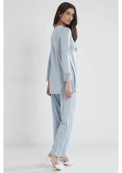 Kadın Penye Dantelli Pijama Takımı 1241 Mist fiyatları