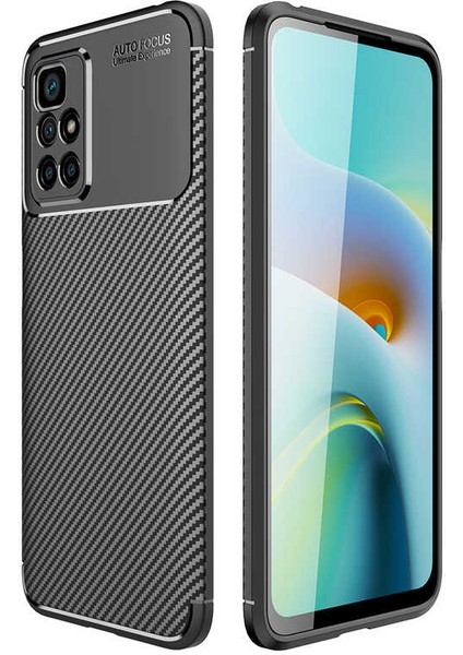 Xiaomi Redmi 10 2022 Uyumlu Kılıf Karbon Tasarım Kamera Korumalı Silikon Telefon Kılıfı Kapak