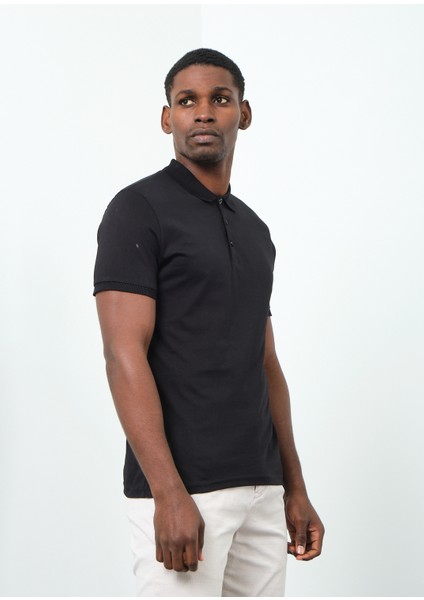 Bd Secret Polo Yaka Slim-Fit Tişört Siyah modelleri