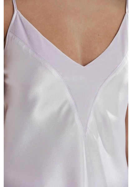 Saten 3lü Pijama Takımı 2040 Viola Renk