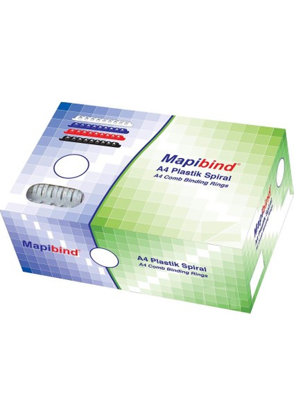 Mapibind 19MM Plastik Spiral Kırmızı 100 Adet