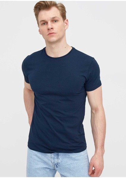 Bd Beware Slim-Fit Bisiklet Yaka Tişört Lacivert modelleri