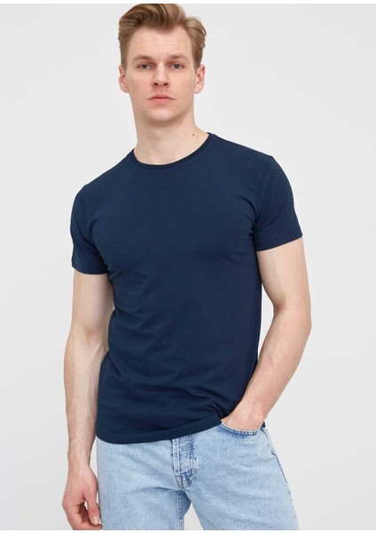 Bd Beware Slim-Fit Bisiklet Yaka Tişört Lacivert indirimleri