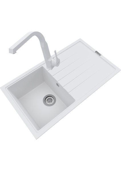 Cristalüx Granit Eviye P-03+Luxury Beyaz