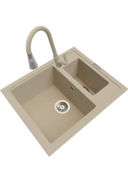 Cristalüx Granit Eviye P-04+Spiralli Bej