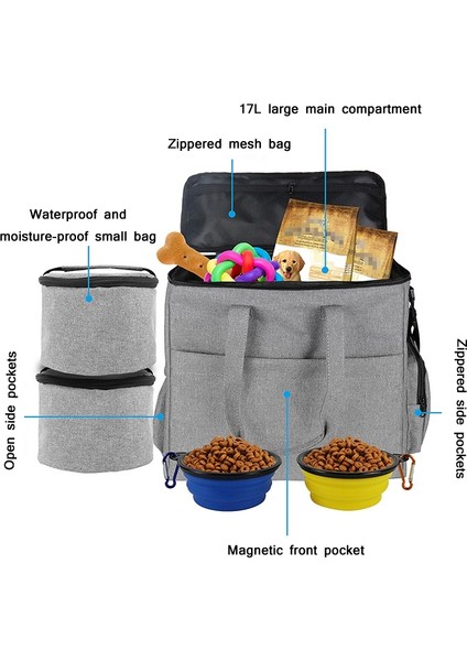 Seyahat Taşınabilir Yeter Pet Malzemeleri Depolama Köpek Kasesi Olmadan Tek Omuzlu Çanta (Siyah) (Yurt Dışından) fırsatları