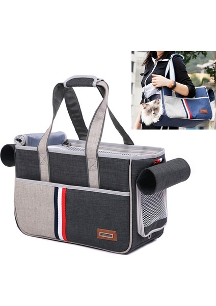 Dodopet Açık Oxford Bez Kedi Köpek Evcil Hayvan Torbası, Boyut: 43 x 19 x 26CM (Gri) (Yurt Dışından) modelleri