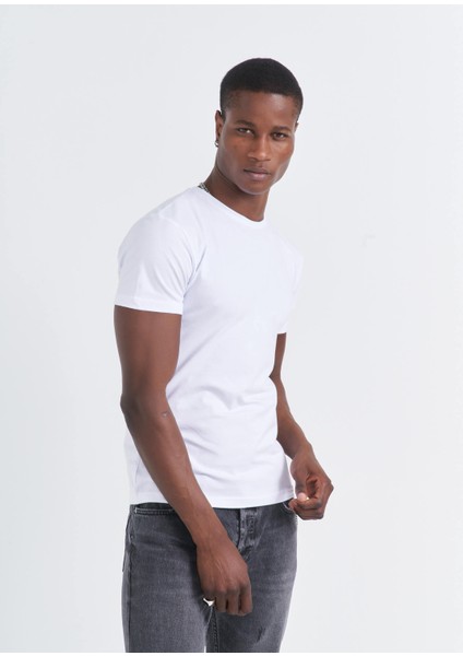 Bd Straight Slim-Fit Likralı Tişört Beyaz modelleri