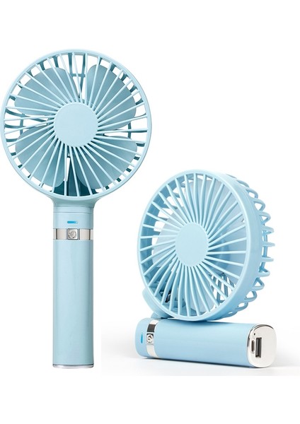 S2 Taşınabilir Katlanabilir El Electric Fan, 3 Hızlı Kontrol ve Gece Işığı (Gökyüzü Mavisi) (Yurt Dışından)