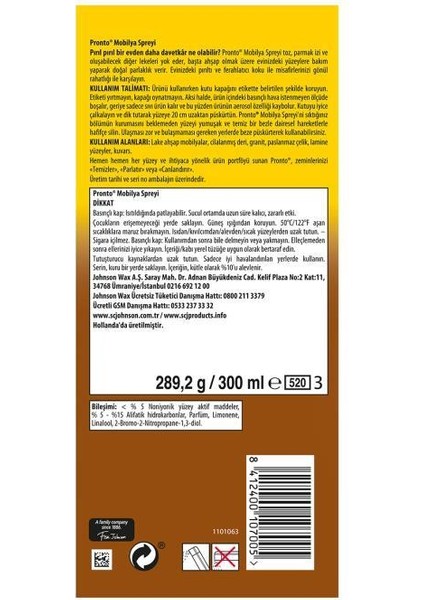 Mobilya Spreyi Klasik 300 Ml*2 fiyatları