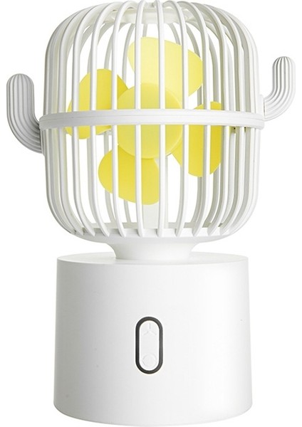 F6 Kaktüs Taşınabilir Mini Fan USB Screak Kaptanık Handıld Masa Elektrik Fan (Beyaz) (Yurt Dışından)