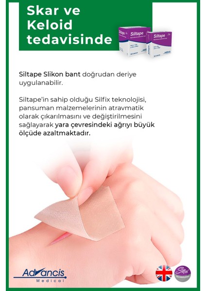 UK Siltape Soft Silikon Bant -dikiş izi-sezaryen-yanık-estetik 4cm x1,5