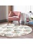 Real Homes Flower ve Çiçek Demetleri Özel Tasarım Dijital Baskılı Pembe Salon Oturma Odası Yıkanabilir Kaymaz Tabanlı Yuvarlak Halı 1