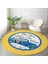 Real Homes Sarı Puantiyeli Papatyalı Araba Dijital Baskılı Modern Gold Banyo Yıkanabilir Kaymaz Tabanlı Yuvarlak Halı 1