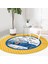 Real Homes Sarı Puantiyeli Papatyalı Araba Dijital Baskılı Modern Gold Banyo Yıkanabilir Kaymaz Tabanlı Yuvarlak Halı 2