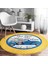 Real Homes Sarı Puantiyeli Papatyalı Araba Dijital Baskılı Modern Gold Banyo Yıkanabilir Kaymaz Tabanlı Yuvarlak Halı 4