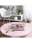 Real Homes Sevgililer Günü Temalı Özel Tasarım Dijital Baskılı Modern Pembe Yatak Odası Yıkanabilir Kaymaz Tabanlı Yuvarlak Halı 3