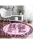 Real Homes Realhomes Pembe Leopar Desenli Hope Tasarımlı Modern Outdoor Yıkanabilir Kaymaz Tabanlı Yuvarlak Halı 1