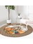 Real Homes Kahve Puantiyeli Motifli Kabak Tasarımlı Modern Kahverengi Outdoor Yıkanabilir Kaymaz Tabanlı Yuvarlak Halı 4