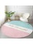 Real Homes Hello Beautiful Mavi ve Pembe Dijital Baskılı Koridor Antre Yıkanabilir Kaymaz Tabanlı Yuvarlak Halı 1