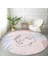 Real Homes Realhomes Bohemian Özel Tasarım Pembe Salon ve Oturma Odası Yıkanabilir Kaymaz Tabanlı Yuvarlak Halı 2