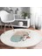 Real Homes Realhomes Boho House Özel Tasarım Krem Salon ve Oturma Odası Yıkanabilir Kaymaz Tabanlı Yuvarlak Halı 4