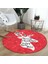 Real Homes Realhomes Merry Christmas Geyik Desenli Bordo Salon ve Oturma Odası Yıkanabilir Kaymaz Tabanlı Yuvarlak Halı 2