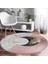 Real Homes Modern 3D Mermer Desenli Dijital Baskılı Gri Salon ve Oturma Odası Yıkanabilir Kaymaz Tabanlı Yuvarlak Halı 3