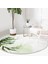 Real Homes Yeşil Tropik Yaprak Motifli Dijital Baskılı Modern Salon ve Oturma Odası Yıkanabilir Kaymaz Tabanlı Yuvarlak Halı 4