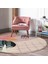 Real Homes Pastel Zeminde Geometrik Çizimli Çiçek Motifli Dijital Baskılı Modern Renkli Salon ve Oturma Odası Kaymaz Tabanlı Yuvarlak Halı 3