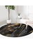 Real Homes Gold Afrika Woman Tasarımlı 3D Modern Siyah Salon ve Oturma Odası Yıkanabilir Kaymaz Tabanlı Yuvarlak Halı 1