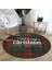 Real Homes Ekose Zeminde Merry Christmas Dijital Baskılı Bordo Salon ve Oturma Odası Yıkanabilir Kaymaz Tabanlı Yuvarlak Halı 1