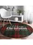 Real Homes Ekose Zeminde Merry Christmas Dijital Baskılı Bordo Salon ve Oturma Odası Yıkanabilir Kaymaz Tabanlı Yuvarlak Halı 2
