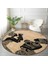 Real Homes Etnik Desen Zeminli Bebekli Afrika Kadın Motifli Modern Kahverengi Outdoor Yıkanabilir Kaymaz Tabanlı Yuvarlak Halı 2