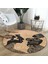 Real Homes Etnik Desen Zeminli Bebekli Afrika Kadın Motifli Modern Kahverengi Outdoor Yıkanabilir Kaymaz Tabanlı Yuvarlak Halı 4