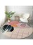 Real Homes Pastel Zeminde Geometrik Çizimli Çiçek Motifli Dijital Baskılı Modern Renkli Salon ve Oturma Odası Kaymaz Tabanlı Yuvarlak Halı 2