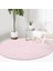 Real Homes Özel Tasarım Pembe Ikat Desenli Dijital Baskılı Salon ve Oturma Odası Yıkanabilir Kaymaz Tabanlı Yuvarlak Halı 1