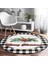 Real Homes Mery Christmas Ekose Temalı Dijital Baskılı Modern Bordo Banyo Yıkanabilir Kaymaz Tabanlı Yuvarlak Halı 1