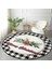 Real Homes Mery Christmas Ekose Temalı Dijital Baskılı Modern Bordo Banyo Yıkanabilir Kaymaz Tabanlı Yuvarlak Halı 2