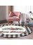 Real Homes Mery Christmas Ekose Temalı Dijital Baskılı Modern Bordo Banyo Yıkanabilir Kaymaz Tabanlı Yuvarlak Halı 3