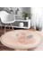 Real Homes Pastel Zeminde Antik Desenli Dijital Baskılı Modern Renkli Salon ve Oturma Odası Yıkanabilir Kaymaz Tabanlı Yuvarlak Halı 3
