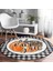Real Homes Kabak Temalı Siyah Beyaz Ekose Tasarımlı Modern Turuncu Outdoor Yıkanabilir Kaymaz Tabanlı Yuvarlak Halı 2