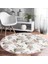 Real Homes Flower ve Çiçek Demetleri Özel Tasarım Dijital Baskılı Modern Pembe Salon Oturma Odası Yıkanabilir Kaymaz Tabanlı Yuvarlak Halı 4